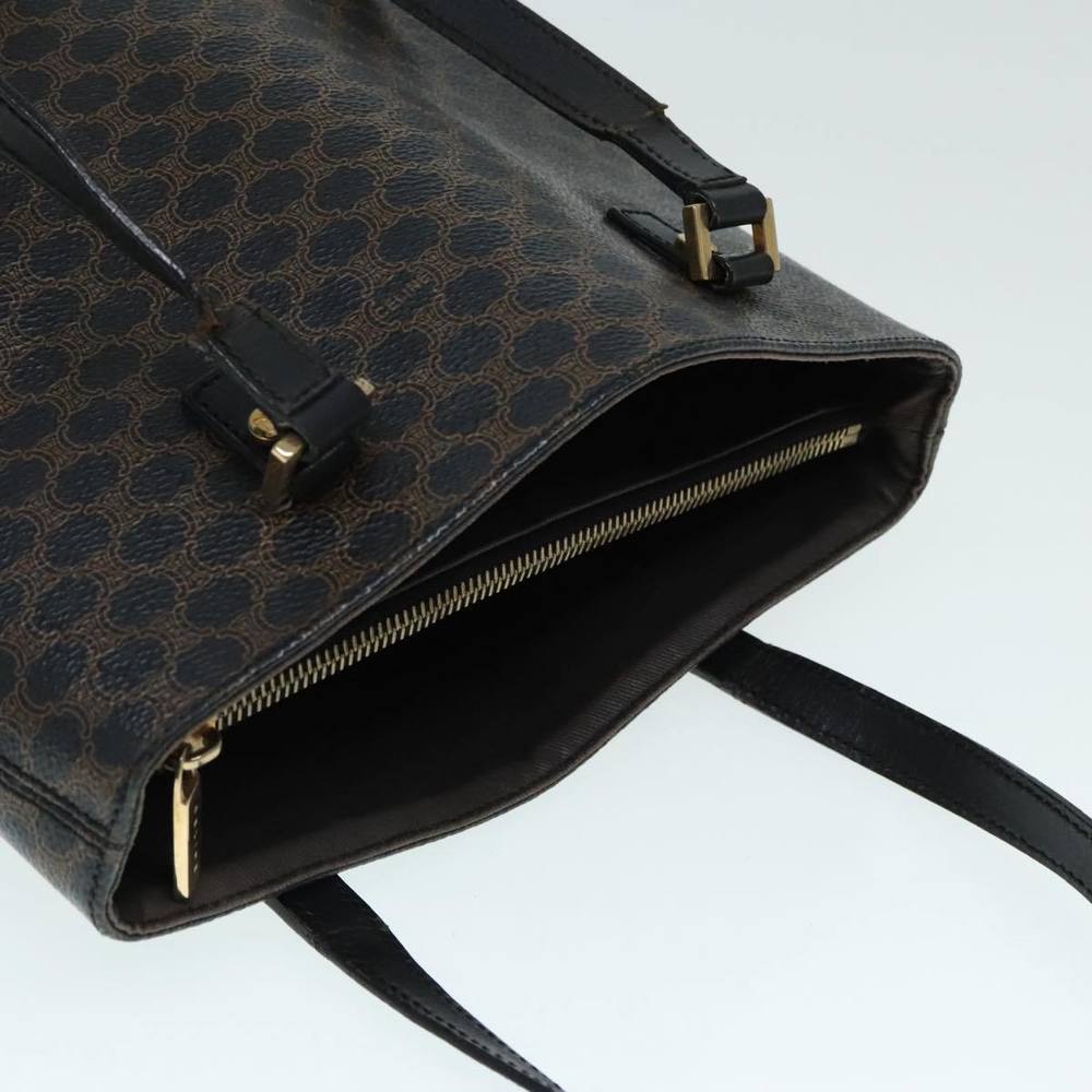 CELINE Macadam Canvas Hand Bag PVC Black Gold Auth 90948 - Picture 6 of 16